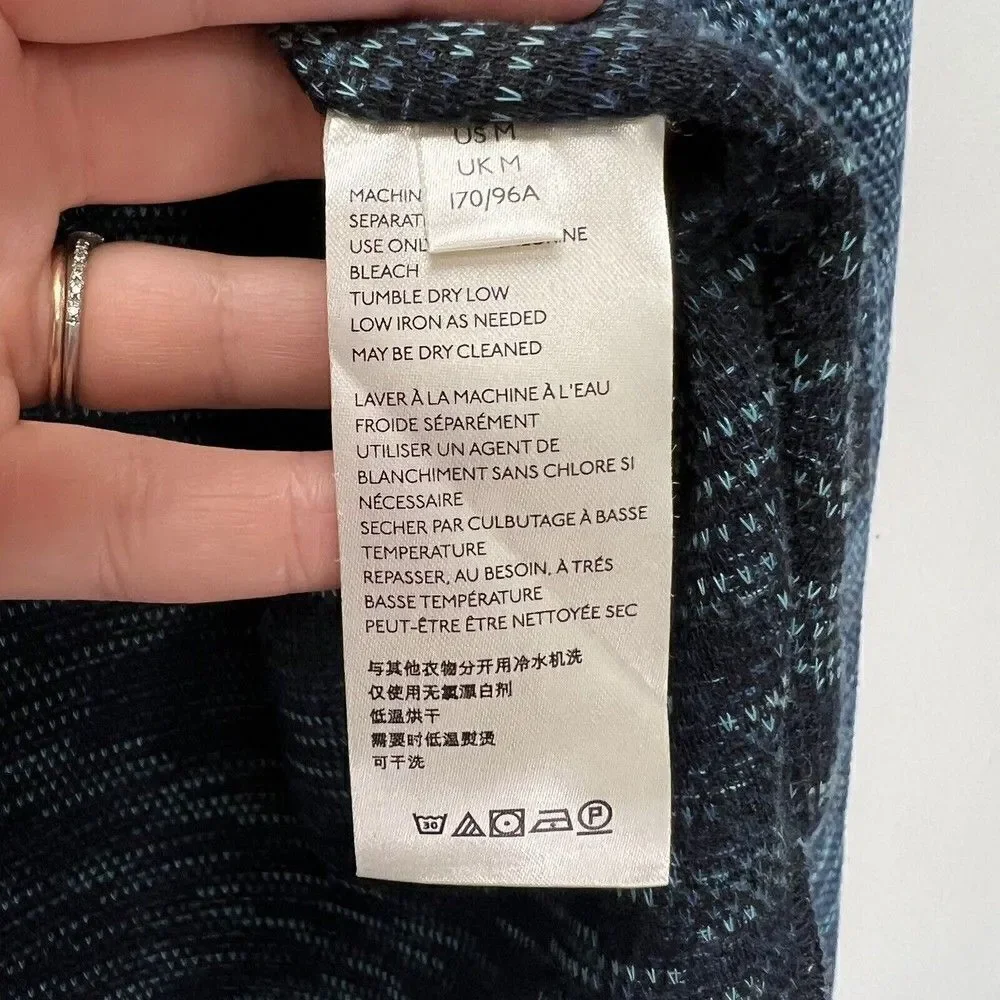 We The Free Free People Sunny Days Blue Kimono Sleeve Mock Neck Sweater M - Picture 10 of 11